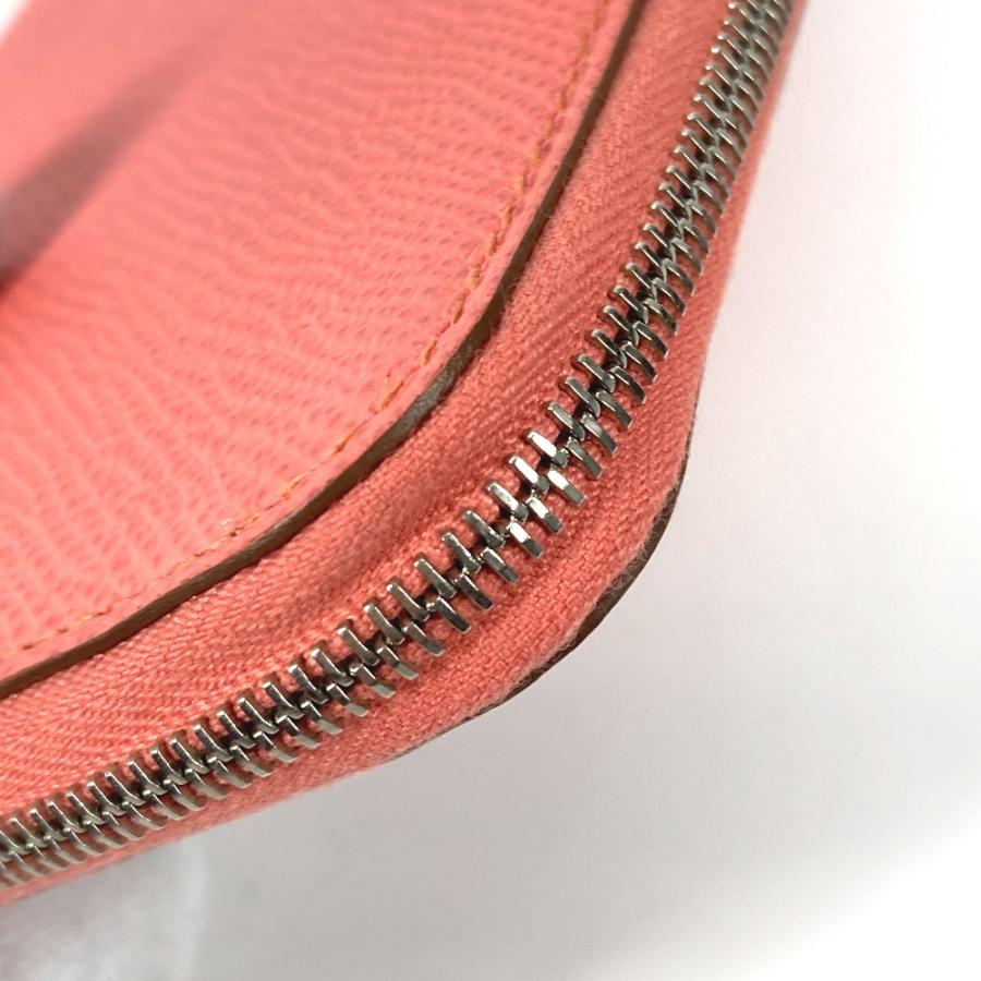 美品 HERMES エルメス シルクイン ロングウォレット ラウンドファスナー アザップロング 長財布 フラミンゴ ピンク系 レディース【中古】 | HERMES | 06