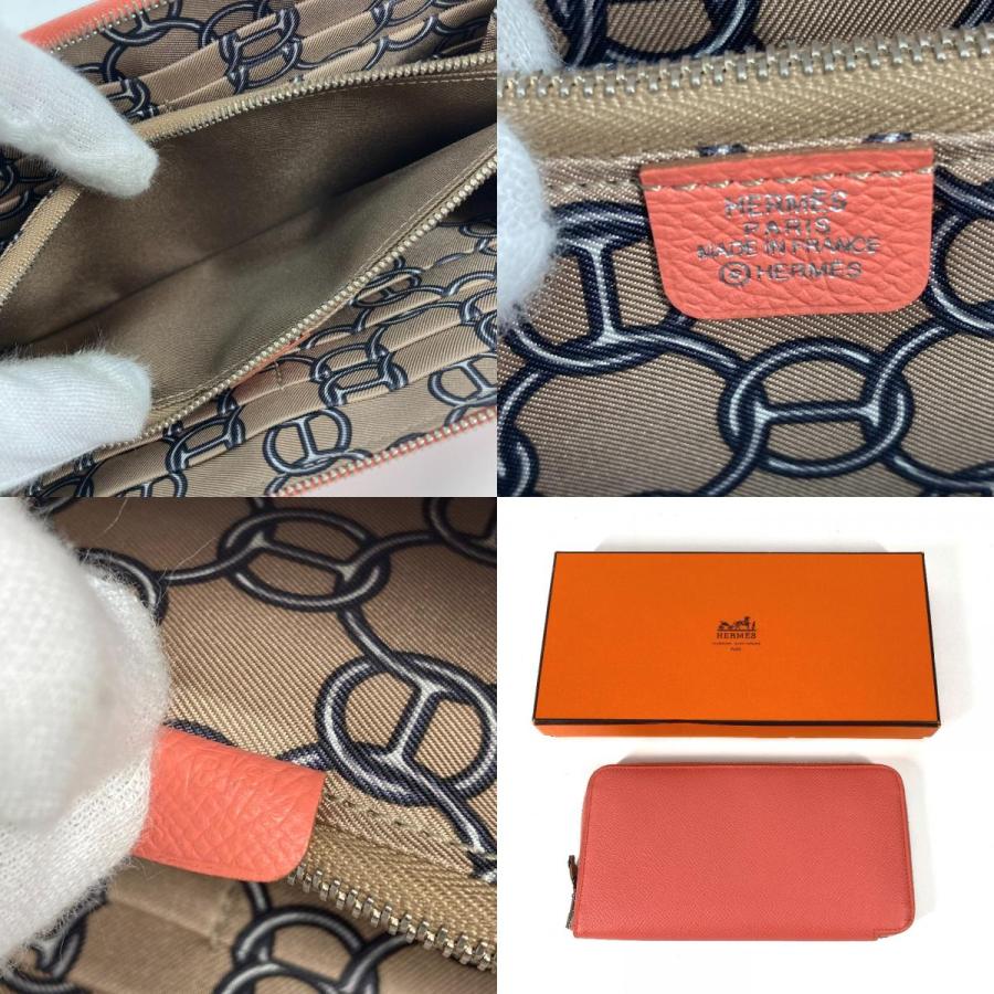 美品 HERMES エルメス シルクイン ロングウォレット ラウンドファスナー アザップロング 長財布 フラミンゴ ピンク系 レディース【中古】 | HERMES | 09