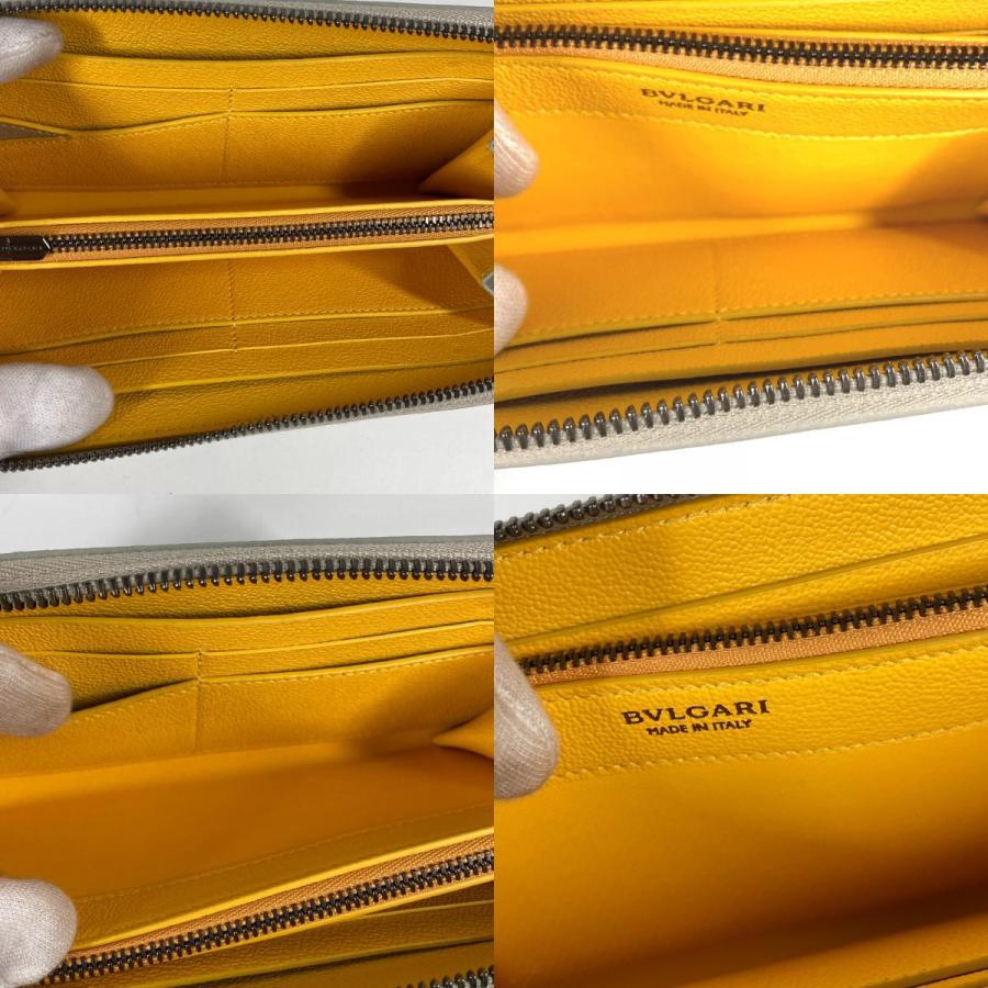 美品 BVLGARI ブルガリ ブルガリブルガリ ロゴ ラウンドファスナー ロングウォレット 長財布 アイボリー系 レディース【中古】 | BVLGARI | 09