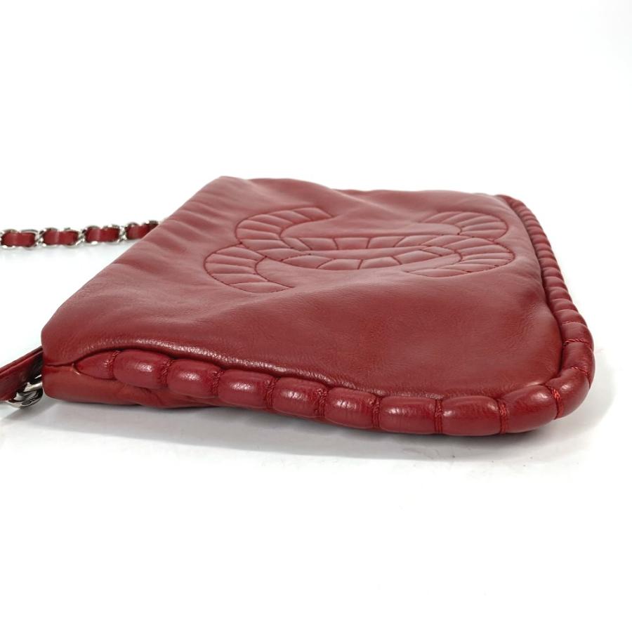 シャネル CHANEL デカココ CC A48547 10A カバン 肩掛け チェーン ショルダーバッグ レザー レッド CHANEL（シャネル） A48547 デカココ CC カバン 肩掛け チェーン 10A