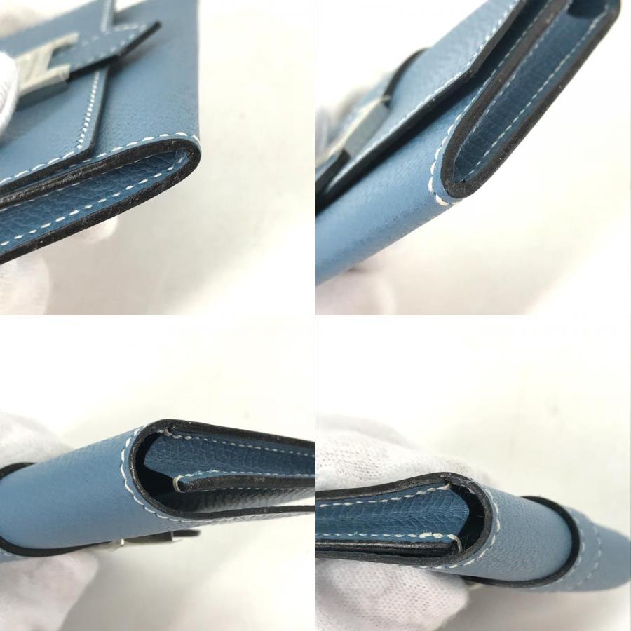 美品 HERMES エルメス ベアン 名刺入れ パスケース コインケース 財布 小銭入れ カードケース ブルージーン ブルー. レディース【中古】 | HERMES | 08