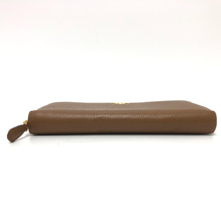 PRADA プラダ 1M0506 ロゴ ラウンドファスナー 長財布 ブラウン レディース【中古】 | PRADA | 03