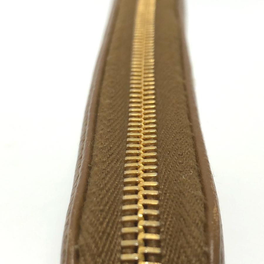 PRADA プラダ 1M0506 ロゴ ラウンドファスナー 長財布 ブラウン レディース【中古】 | PRADA | 05