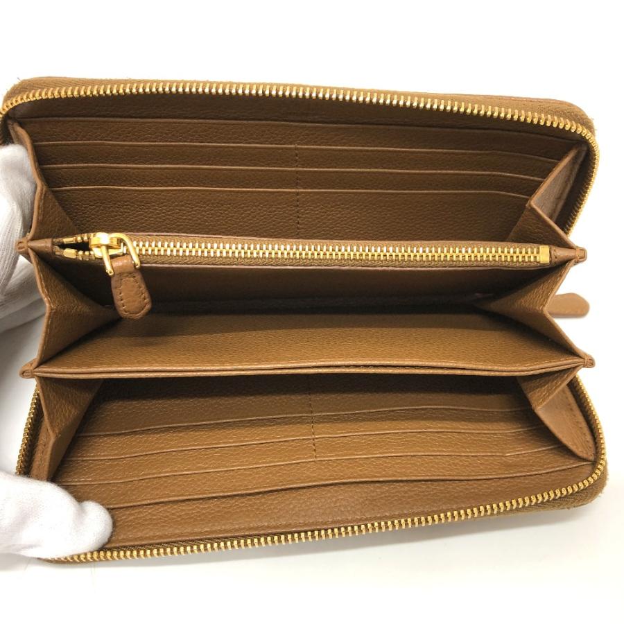 PRADA プラダ 1M0506 ロゴ ラウンドファスナー 長財布 ブラウン レディース【中古】 | PRADA | 07