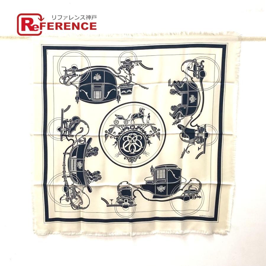 未使用 HERMES エルメス カレ エクスリブリス フリンジ Ex-Libris Fringe 80 スカーフ ホワイト メンズ【中古】 | HERMES