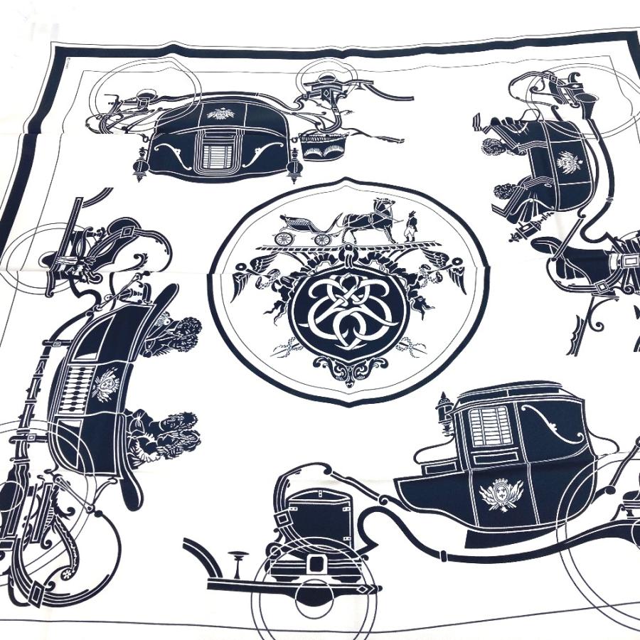 未使用 HERMES エルメス カレ エクスリブリス フリンジ Ex-Libris Fringe 80 スカーフ ホワイト メンズ【中古】 | HERMES | 01