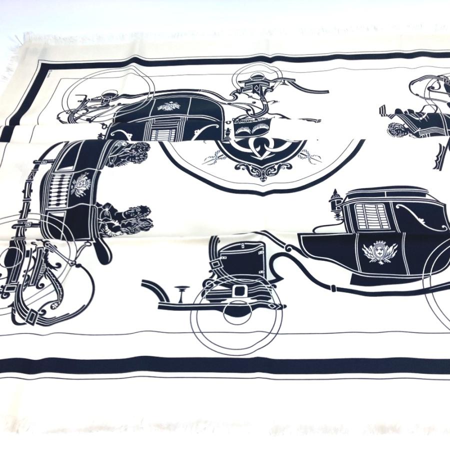 未使用 HERMES エルメス カレ エクスリブリス フリンジ Ex-Libris Fringe 80 スカーフ ホワイト メンズ【中古】 | HERMES | 05