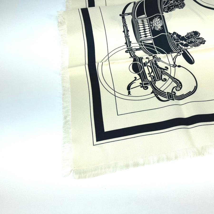 未使用 HERMES エルメス カレ エクスリブリス フリンジ Ex-Libris Fringe 80 スカーフ ホワイト メンズ【中古】 | HERMES | 07