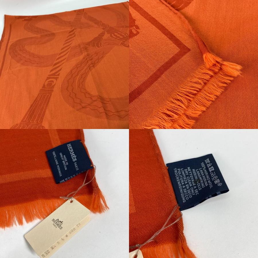 HERMES（エルメス） 未使用 大判 ショール マフラー フリンジ 馬柄 
