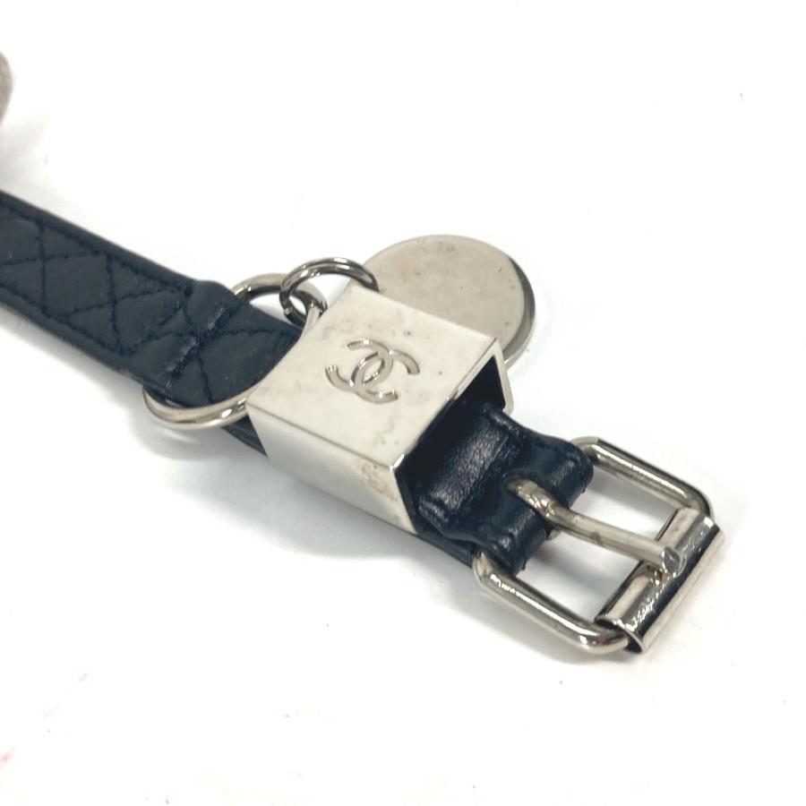 CHANEL シャネル リード＆首輪セット マトラッセ CC ココマーク キルティング ペット 犬 お散歩 ドッグ リード ブラック ユニセックス【中古】 | CHANEL | 07