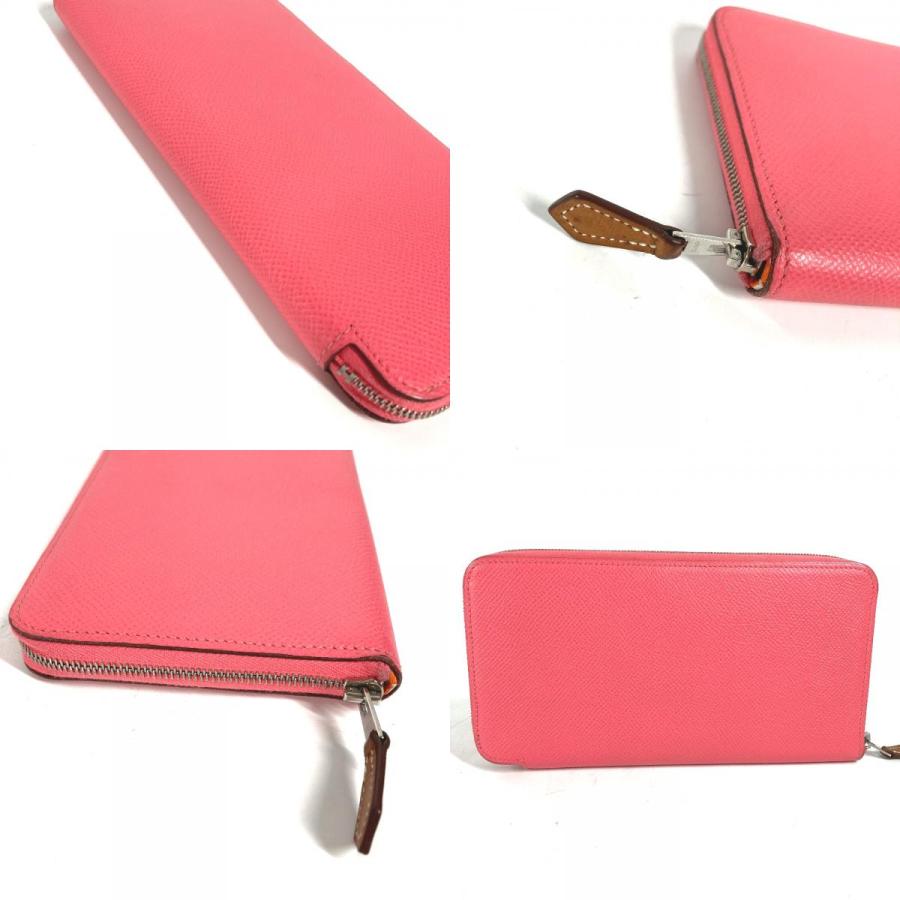 新品同様 HERMES エルメス アザップロング シルクイン ラウンドファスナー ロングウォレット 長財布 ピンク レディース【中古】 | HERMES | 07