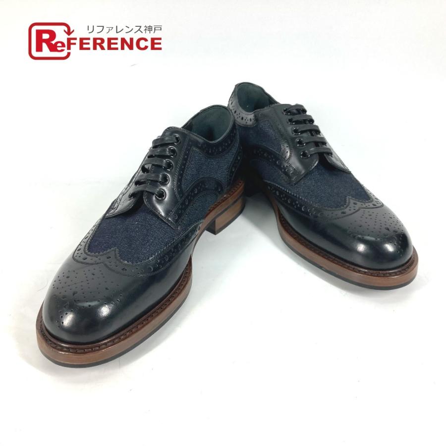 LOUIS VUITTON ルイヴィトン 不明 ドレスシューズ 革靴 シューズ デニム レザーシューズ ネイビー メンズ【中古】 | LOUIS VUITTON