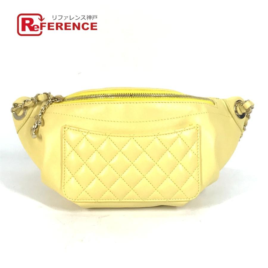 新品同様 CHANEL シャネル A57832 CC ココマーク カバン クロス キルティング マトラッセ ベルトバッグ  ボディバッグ イエロー 【中古】 | CHANEL