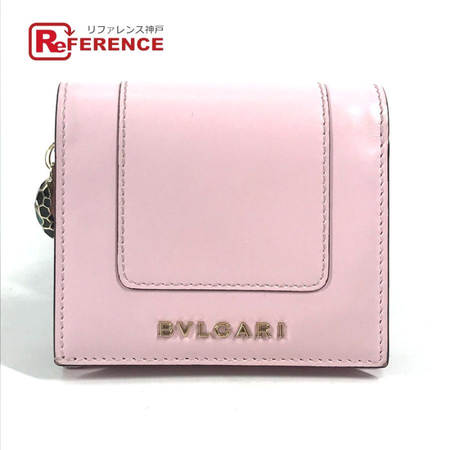 ブルガリ　三つ折り財布　セルペンティ　コンパクトウォレット　ピンク　レディース BVLGARI ブルガリ セルペンティ コンパクトウォレット 3つ折り
