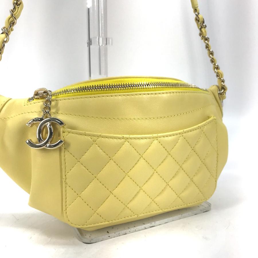新品同様 CHANEL シャネル A57832 CC ココマーク カバン クロス キルティング マトラッセ ベルトバッグ  ボディバッグ イエロー 【中古】 | CHANEL | 06