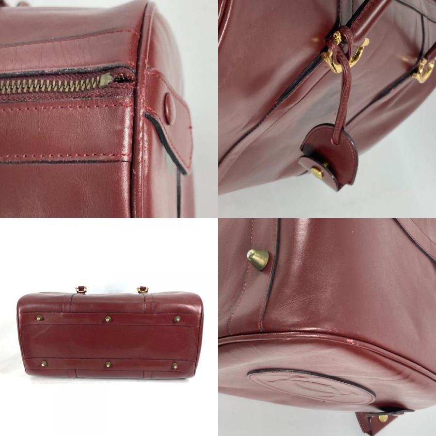 CARTIER カルティエ マストライン ショルダーバッグ 肩掛け カバン ロゴ ヴィンテージ ボストンバッグ ワインレッド レディース【中古】 | Cartier | 07