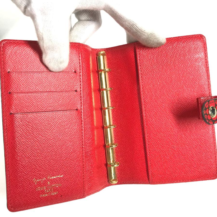 LOUIS VUITTON ルイヴィトン R21132 アジェンダPM パンプキンドット 水玉 草間彌生コラボ モノグラムタウン 手帳カバー レッド【中古】 | LOUIS VUITTON | 06