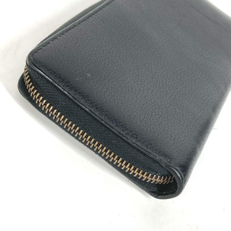 グッチ GUCCI ロゴ 496317 ロングウォレット ラウンドファスナー 長財布 レザー ブラック GUCCI（グッチ） 496317 ロゴ ロングウォレット ラウンドファスナー 長