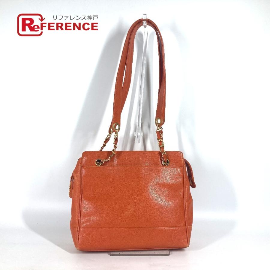 CHANEL シャネル トリプルココ CC　ココマーク ショルダーバッグ カバン 肩掛け チェーンバッグ トートバッグ オレンジ レディース【中古】 | CHANEL