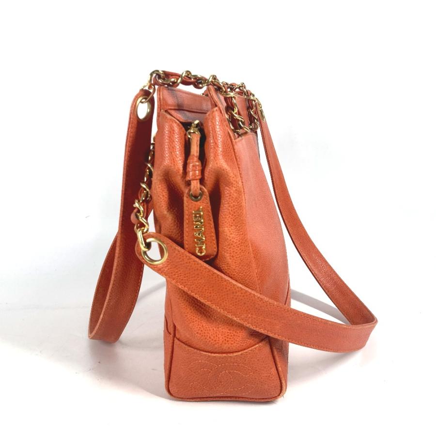CHANEL シャネル トリプルココ CC　ココマーク ショルダーバッグ カバン 肩掛け チェーンバッグ トートバッグ オレンジ レディース【中古】 | CHANEL | 03