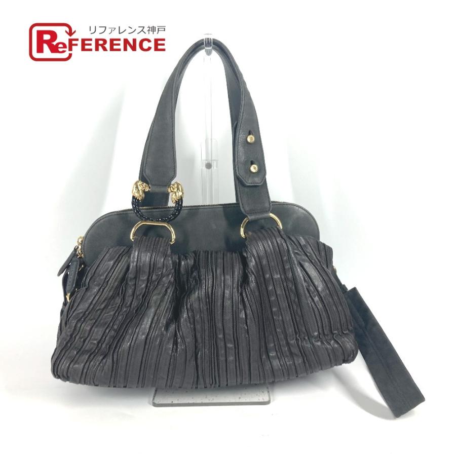 BVLGARI ブルガリ レオーニ 2WAYバッグ トートバッグ 斜め掛け ショルダーバッグ ブラック レディース【中古】 | BVLGARI