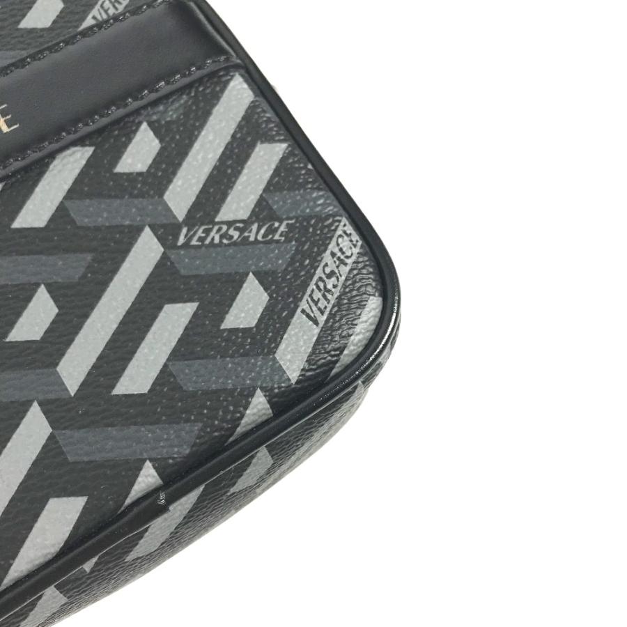 未使用 VERSACE ヴェルサーチ 総ロゴ ラグレカ スクレア メイクポーチ