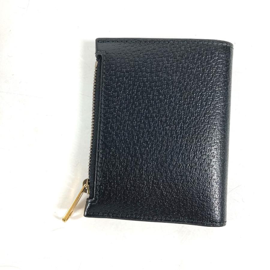 GUCCI グッチ 760223 ダブルG ロング ウォレット コンパクトウォレット 2つ折り財布 ブラック レディース【中古】 | GUCCI | 01