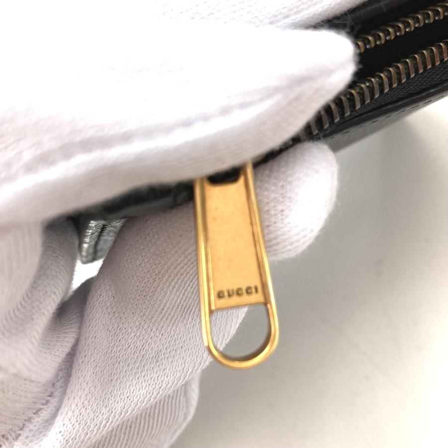 GUCCI グッチ 760223 ダブルG ロング ウォレット コンパクトウォレット 2つ折り財布 ブラック レディース【中古】 | GUCCI | 05