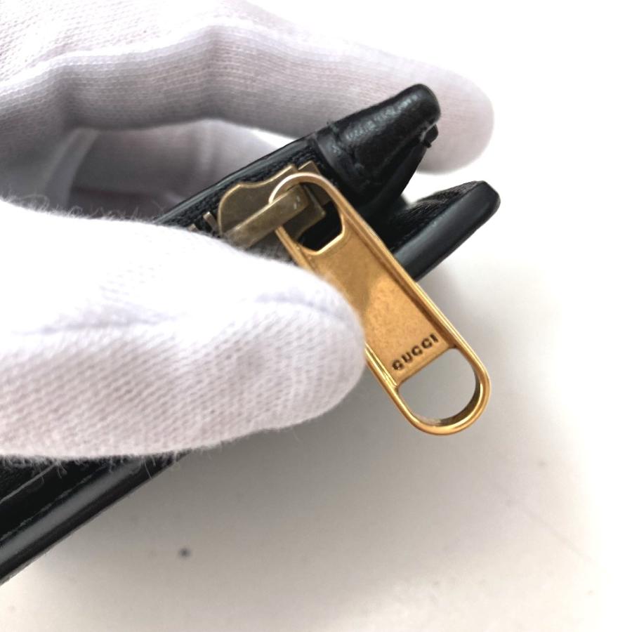 GUCCI グッチ 760223 ダブルG ロング ウォレット コンパクトウォレット 2つ折り財布 ブラック レディース【中古】 | GUCCI | 07