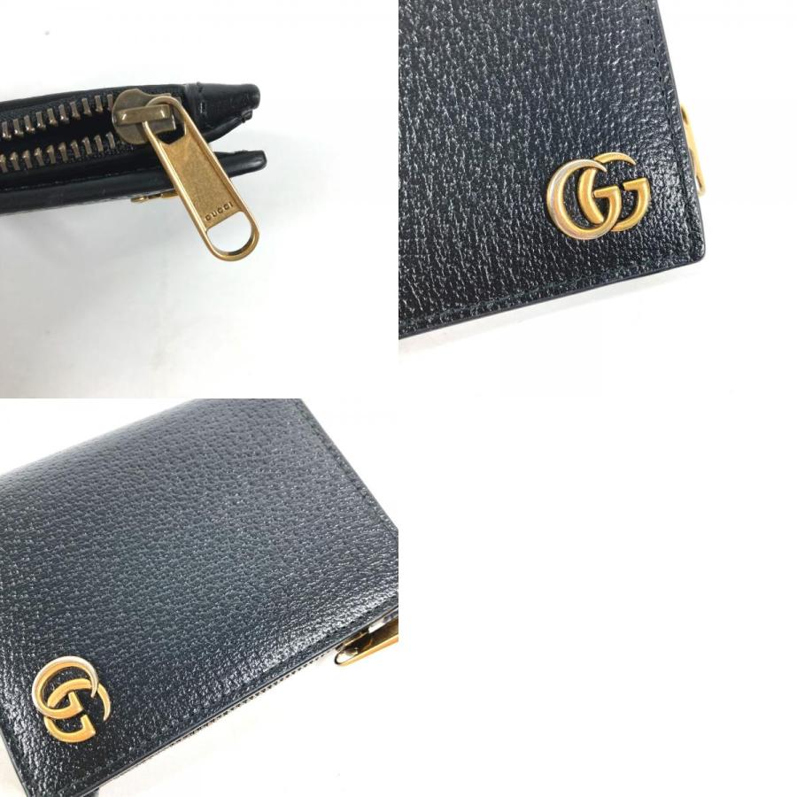 GUCCI グッチ 760223 ダブルG ロング ウォレット コンパクトウォレット 2つ折り財布 ブラック レディース【中古】 | GUCCI | 09