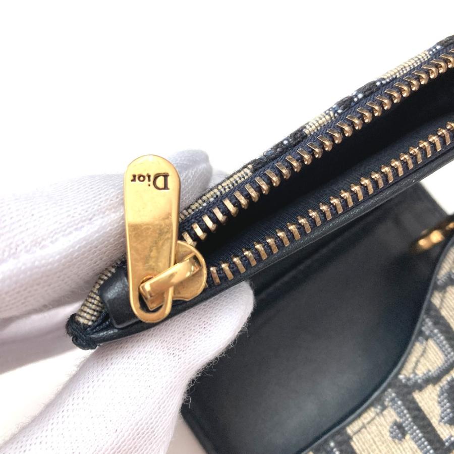 Dior ディオール サドル コンパクトウォレット オブリーク 3つ折り財布 ネイビー レディース【中古】 |  | 01