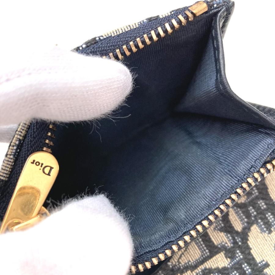 Dior ディオール サドル コンパクトウォレット オブリーク 3つ折り財布 ネイビー レディース【中古】 |  | 02