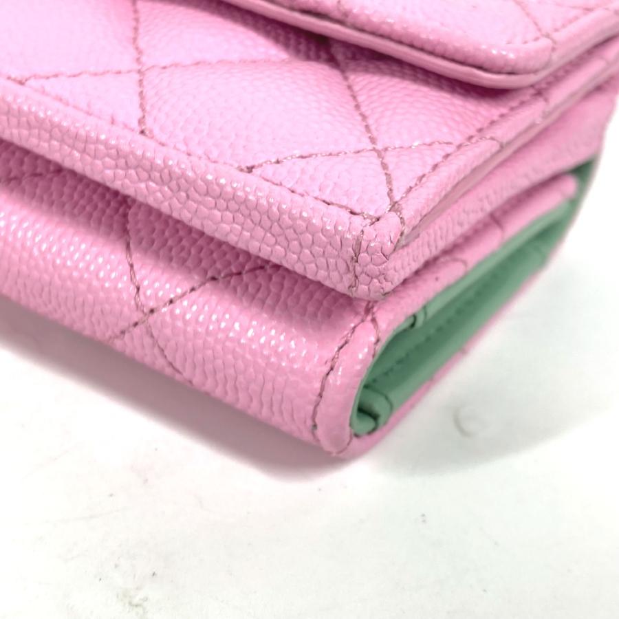 美品 CHANEL シャネル AP3182 マトラッセ スモールフラップウォレット コンパクトウォレット CC ココマーク 3つ折り財布 ピンク 【中古】 | CHANEL | 05