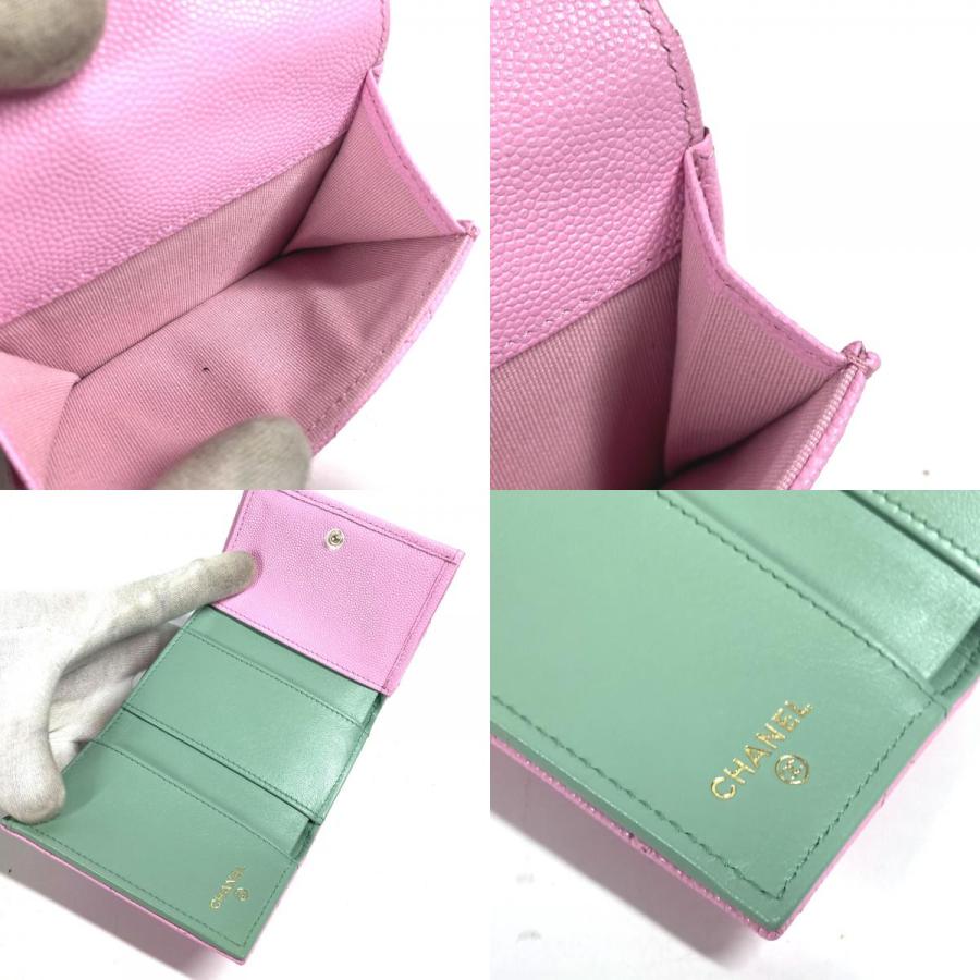 美品 CHANEL シャネル AP3182 マトラッセ スモールフラップウォレット コンパクトウォレット CC ココマーク 3つ折り財布 ピンク 【中古】 | CHANEL | 08