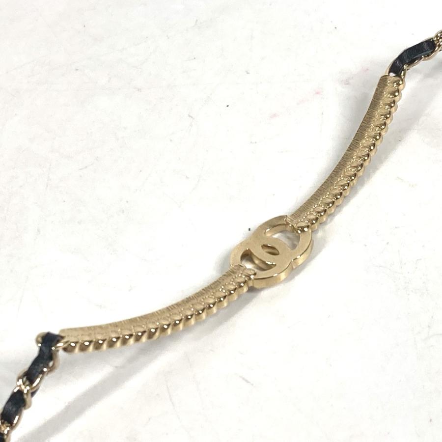 新品同様 CHANEL シャネル AB9152 CC ココマーク ラインストーン チョーカー アクセサリー チェーン A22 ネックレス ブラック【中古】の画像