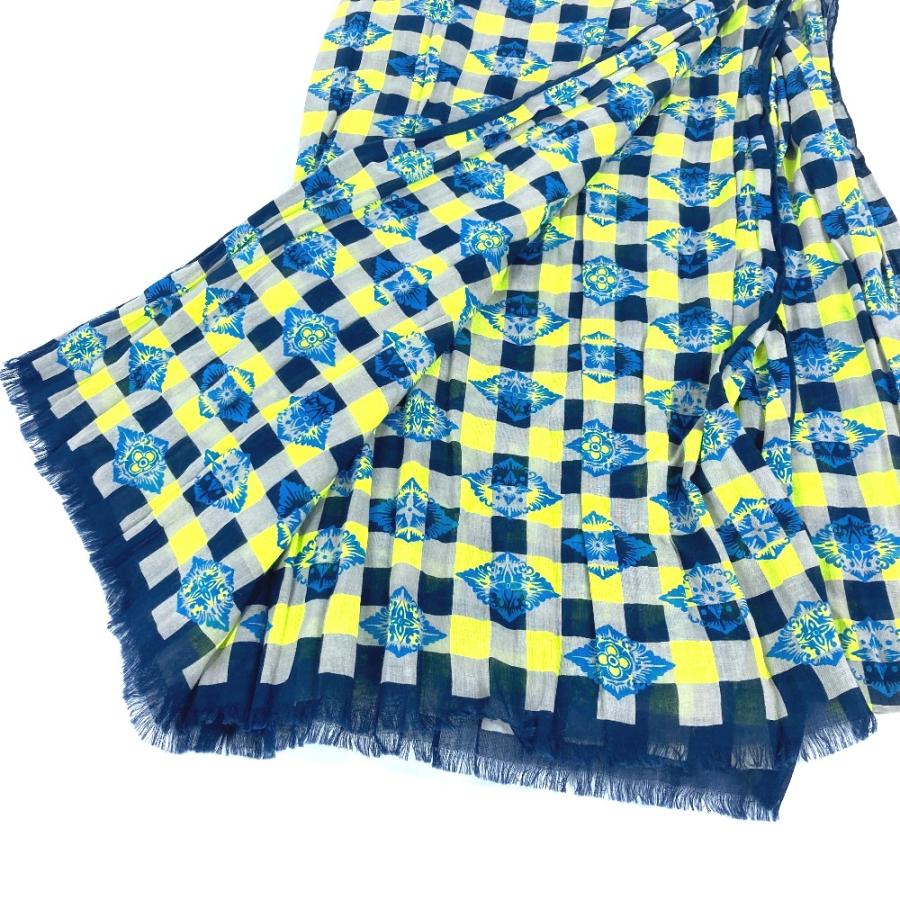 LOUIS VUITTON ルイヴィトン ダミエ フリンジ ショール マフラー ストール グレー メンズ【中古】 | LOUIS VUITTON | 02