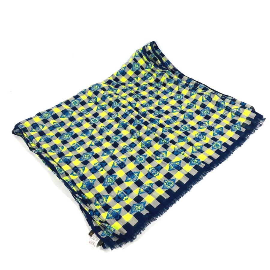 LOUIS VUITTON ルイヴィトン ダミエ フリンジ ショール マフラー ストール グレー メンズ【中古】 | LOUIS VUITTON | 07