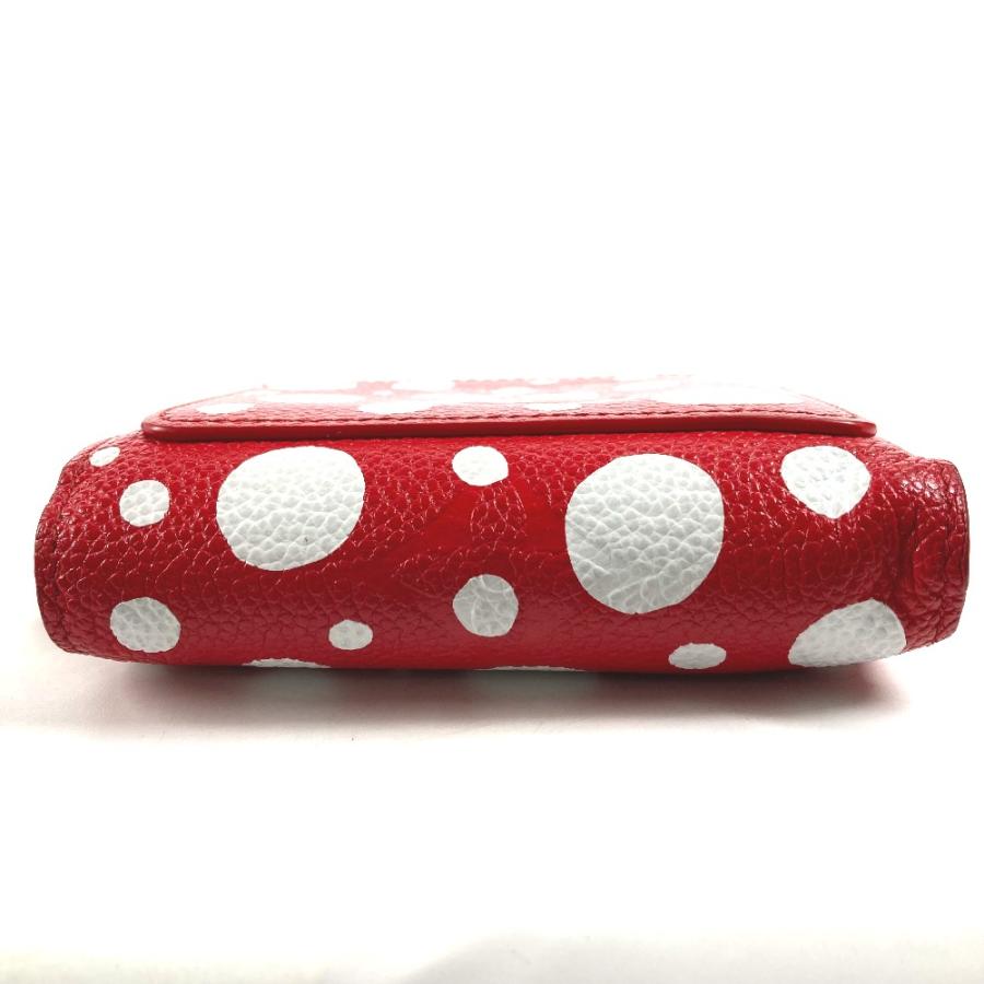 ルイヴィトン LOUIS VUITTON LV×YK ポルトフォイユ クレア  M82103  草間彌生コラボ コンパクトウォレット 2つ折り財布 レザー ルージュ レッド 3025☆ルイヴィトン Louis Vuitton 限定 草間彌生 コラボ