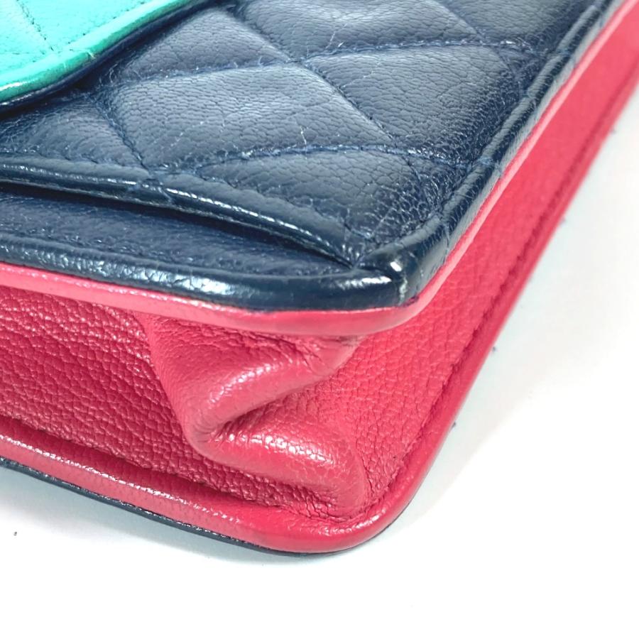CHANEL シャネル AP1138 チェーンウォレット CC ココマーク カバン ショルダーバッグ 斜め掛け  トリコロールカラー 長財布 【中古】の画像