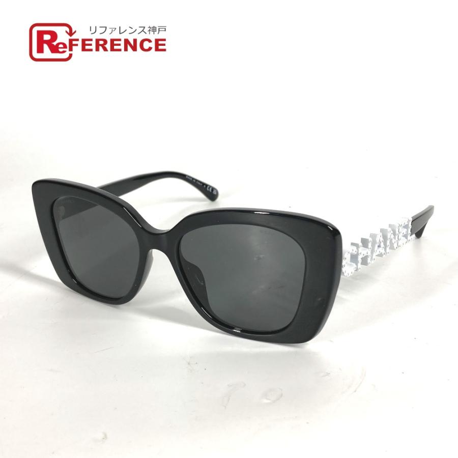 未使用 CHANEL シャネル 5422B スクエア シェイプ アイウェア ロゴ ラインストーン CC ココマーク 眼鏡  サングラス ブラック【中古】 | CHANEL