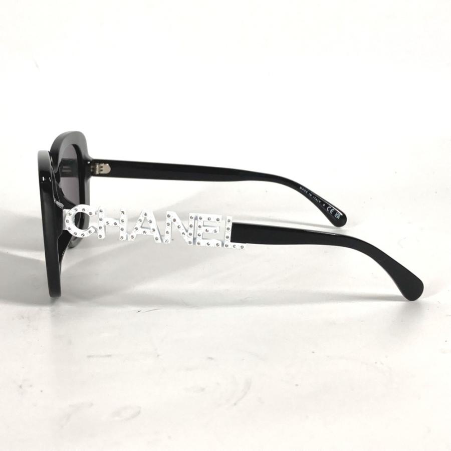 未使用 CHANEL シャネル 5422B スクエア シェイプ アイウェア ロゴ ラインストーン CC ココマーク 眼鏡  サングラス ブラック【中古】 | CHANEL | 04
