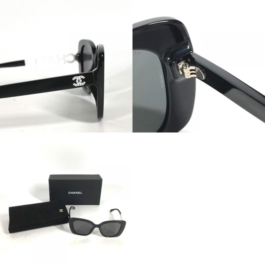 未使用 CHANEL シャネル 5422B スクエア シェイプ アイウェア ロゴ ラインストーン CC ココマーク 眼鏡  サングラス ブラック【中古】 | CHANEL | 09