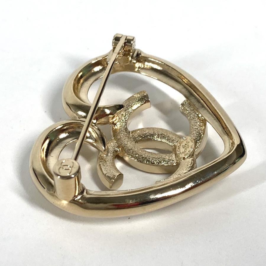 未使用 CHANEL シャネル CC ココマーク ハート ラインストーン アクセサリー P23C ブローチ ゴールド レディース【中古】 | CHANEL | 02