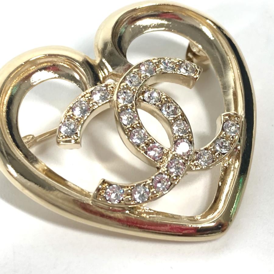 未使用 CHANEL シャネル CC ココマーク ハート ラインストーン アクセサリー P23C ブローチ ゴールド レディース【中古】 | CHANEL | 05