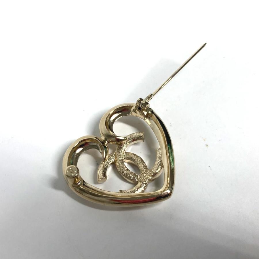 未使用 CHANEL シャネル CC ココマーク ハート ラインストーン アクセサリー P23C ブローチ ゴールド レディース【中古】 | CHANEL | 06