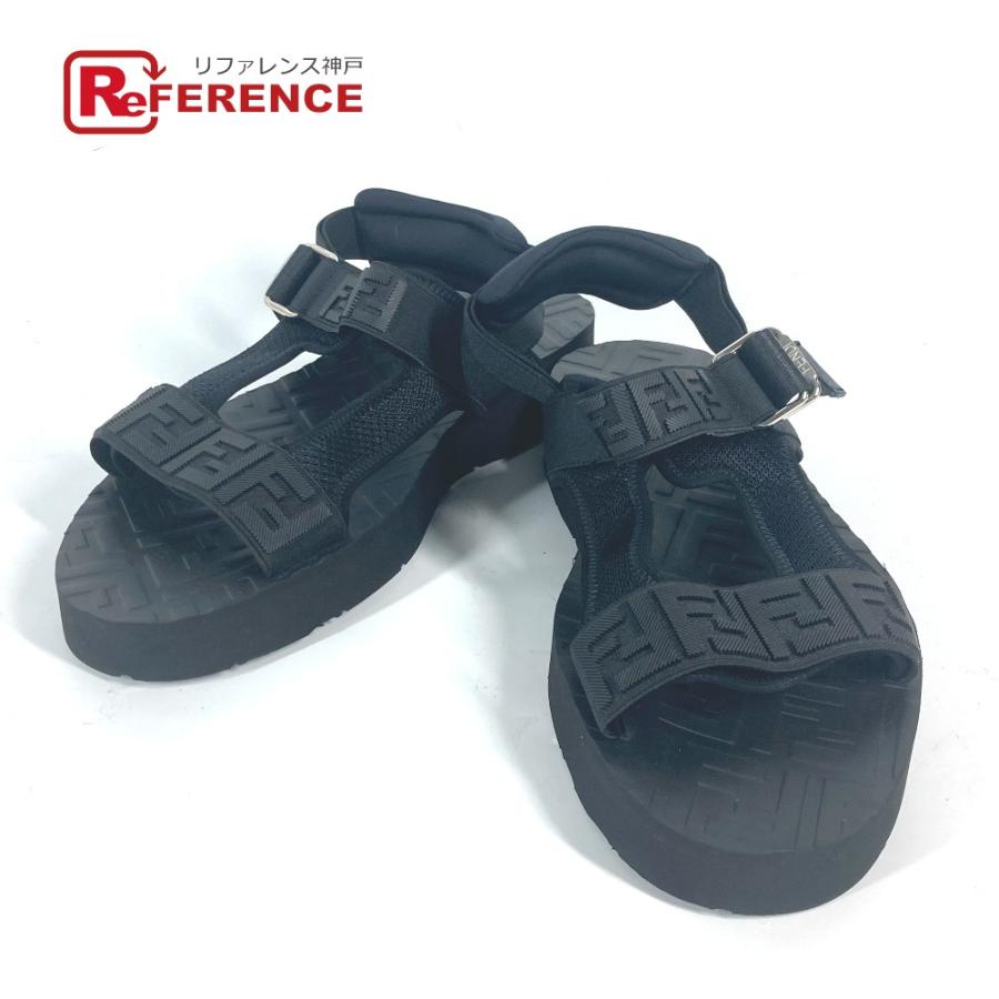 FENDI フェンディ 7X1377 ズッカ 靴 シューズ ベルト ストラップ サンダル ブラック メンズ【中古】 | FENDI