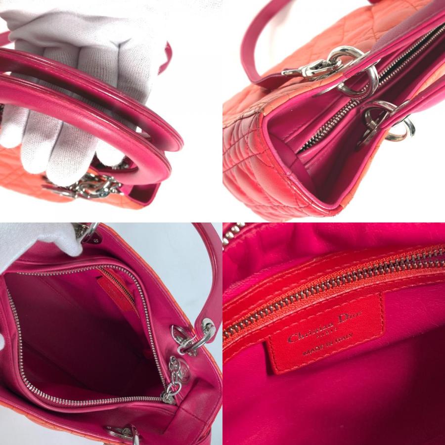 Dior ディオール レディディオール Ladydior トートバッグ カバン ショルダーバッグ 2WAYバッグ トリコロールカラー ピンク【中古】 |  | 07