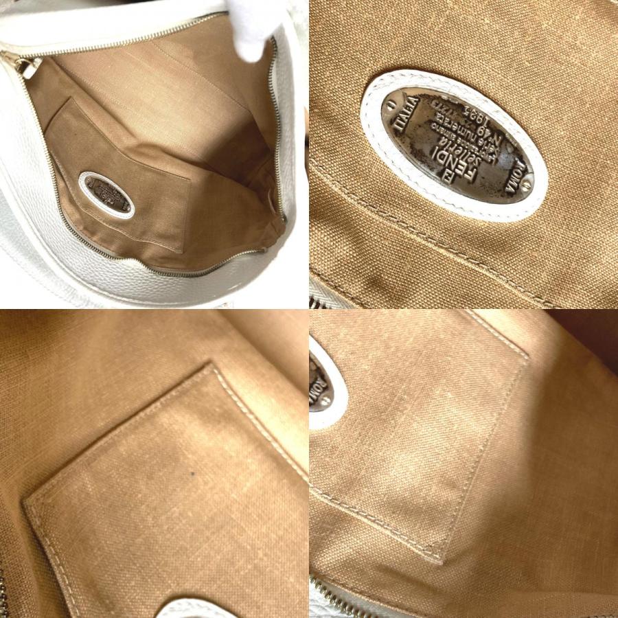 FENDI フェンディ 8BN167 セレリア ロゴ カバン 肩掛け トートバッグ 馬  ショルダーバッグ ホワイト レディース【中古】 | FENDI | 08