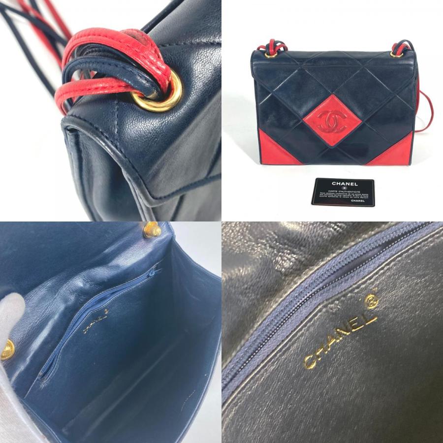 CHANEL シャネル マトラッセ ダイヤ ステッチ 6連 斜め掛け ポシェット  