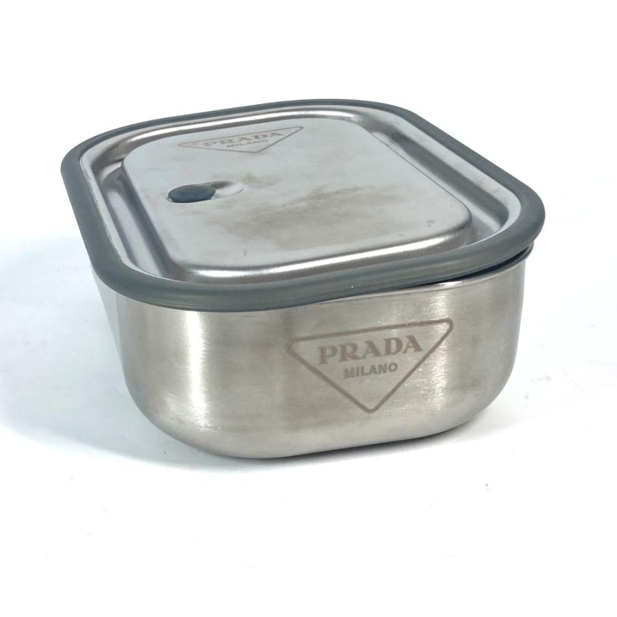 美品 PRADA プラダ ランチボックス サンドウィッチボックス インテリア 食器 お弁当箱 Black+Blumコラボ トライアングルロゴ 【中古】 | PRADA | 01